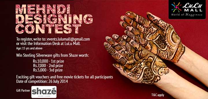 Mehndi Designing Contest on 26 July 2014 at LuLu Mall ...