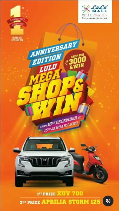 LuLu Mall Thiruvananthapuram Mega Shop and Win | Events in kerala |  