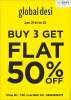 Buy 3 Get Flat 50% off, 21 to 23 January 2014, Global Desi, LuLu Mall, Kochi