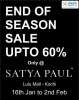 End of Season Sale, Upto 60% off , Satya Paul, LuLu Mall, Kochi, Kerala, 16 January to 2 February 2014